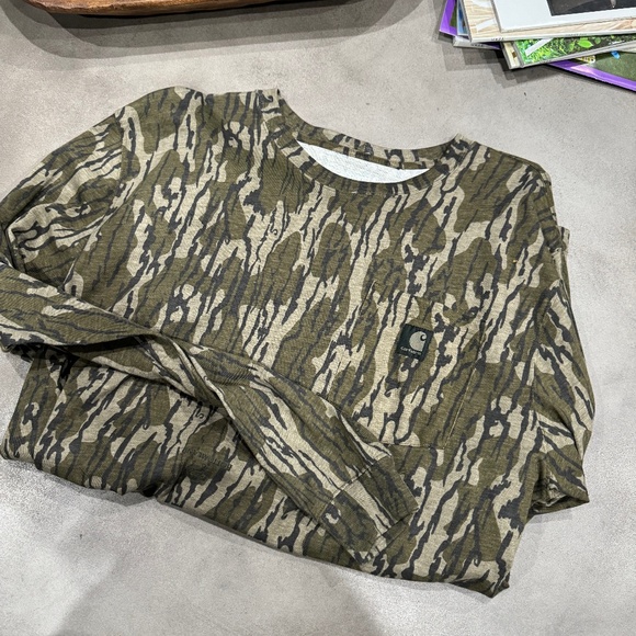 Mens Camo Carhartt L Tall Long Sleeve T-shirt - Picture 1 of 3